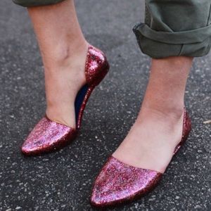 Jeffrey Campbell Pink Glitter Jelly D’Orsay Flats
